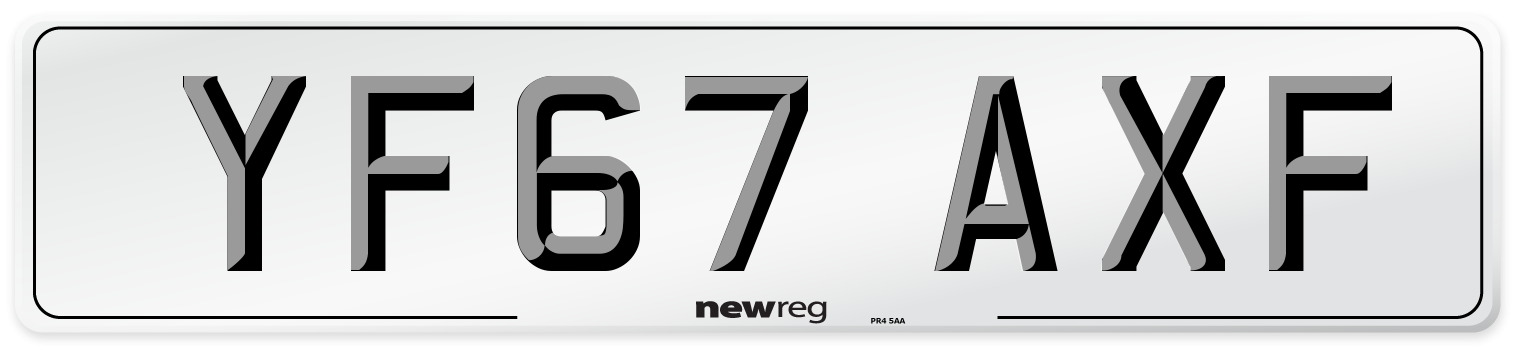 YF67 AXF Number Plate from New Reg